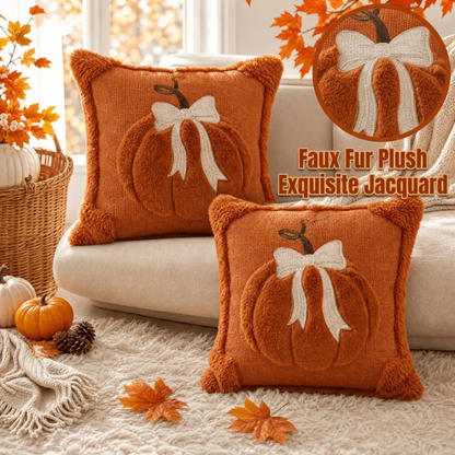 Limited-Time Fall Offer – Cozy 3D Bow Pumpkin Pillow Cover