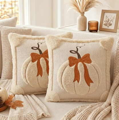Limited-Time Fall Offer – Cozy 3D Bow Pumpkin Pillow Cover