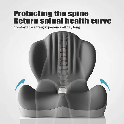 ✨Sit More Comfortably — Ergonomic Memory Foam Seat & Lumbar Support Cushion