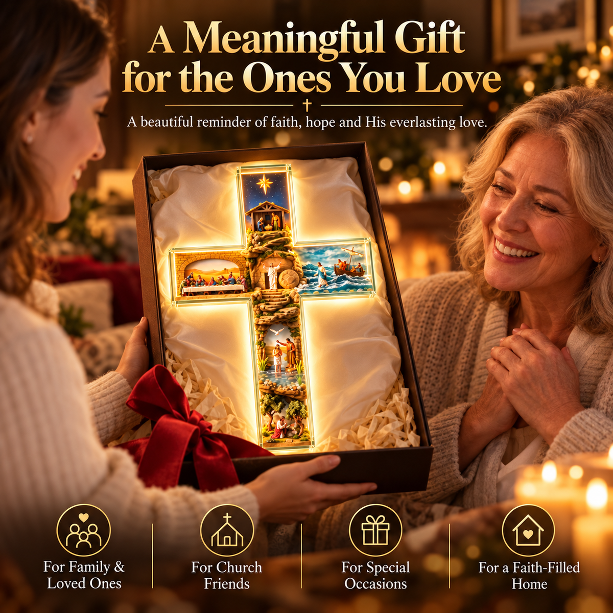 ✝️🎁The Vigil Cross™ – Illuminated Biblical Story Wall Cross