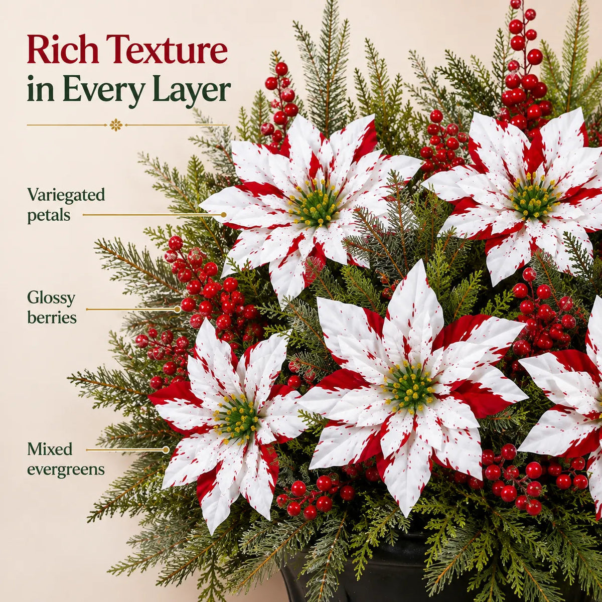 🌸Last Day 64% OFF🔥Christmas Poinsettia Planter Inserts