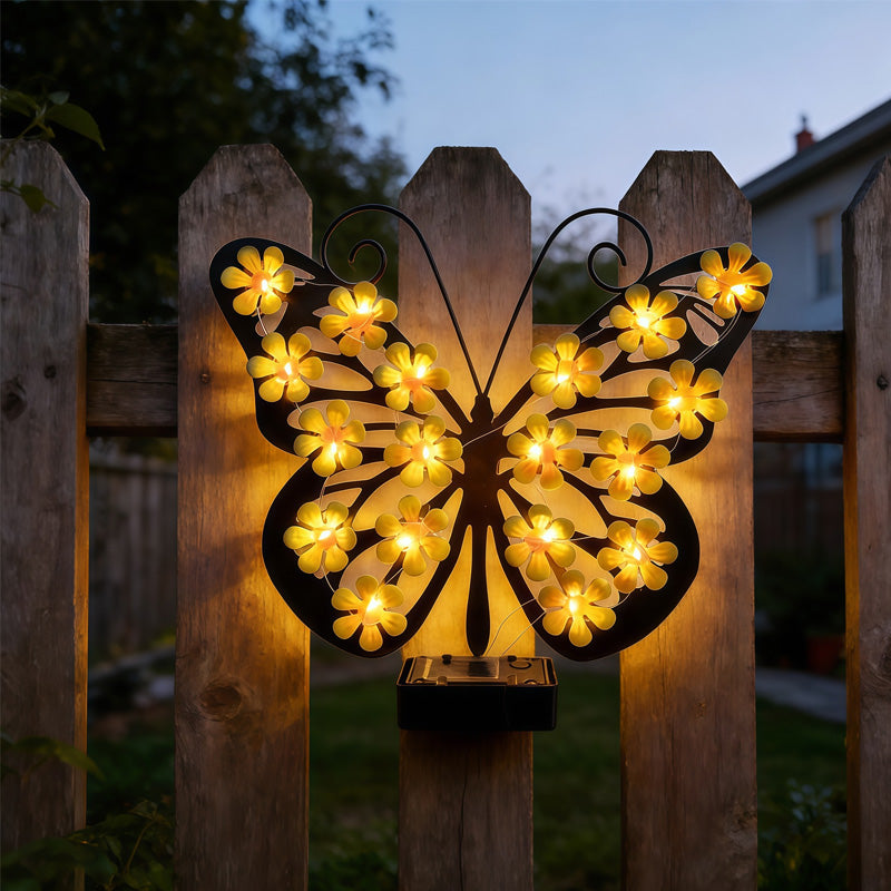 🔥Last Day 60% OFF🔥Solar Lights Outdoor Metal Butterfly Wall Decor