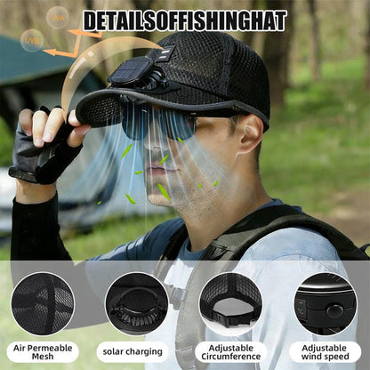 🧢2026 Pro Outdoor Cooling Cap: Dual Power Supply Fan Cap