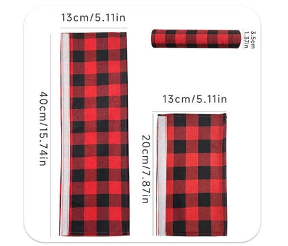 🎅🎄4PCS Plush Christmas Handle Covers – 40 cm Textured Linen Wraps with Snug Fastening for Fridges, Ovens, Dishwashers & Microwaves 🎁