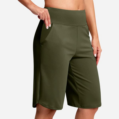 Women's High-Waist Yoga Shorts With Pockets