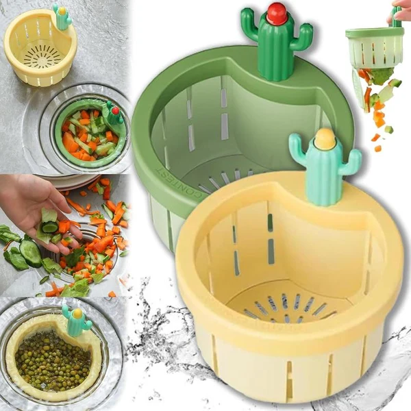 2pcs Cactus Kitchen Automatic Dumping Sink Filter
