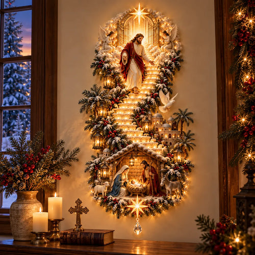 ✨ Last Day 50% OFF!✨ Jesus Light of Heaven Christmas 2D Wall Hanging✝️