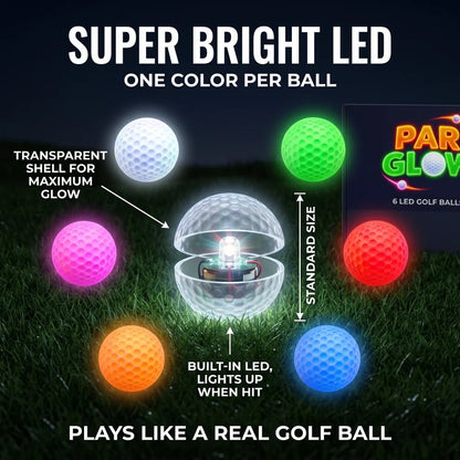 ⛳ LED Golf Balls for Night Play – 6 Pack