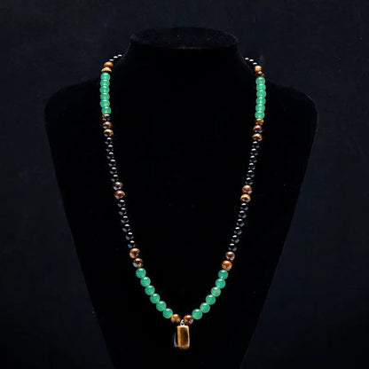 ✨Money Attraction Necklace With GreenAventurine & Tiger Eye Pendant Healing Crystal Stone