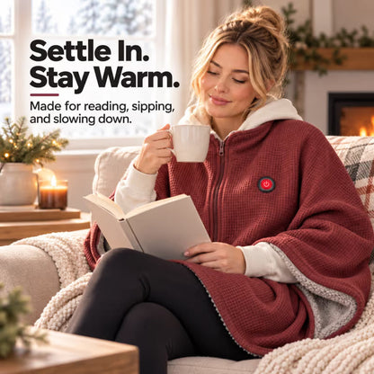 🔥🔥🔥8-Zone Heated Blanket & Wearable Shawl – 3 Heat Levels, USB Powered