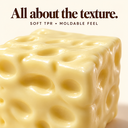 ✋ No-Rebound Cheese Squishy Cube | Squeeze, Shape & Fidget