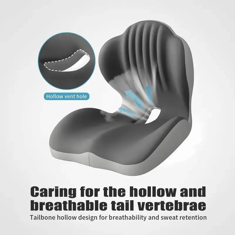 ✨Sit More Comfortably — Ergonomic Memory Foam Seat & Lumbar Support Cushion