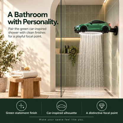 🚗✨ AutoFlow™ Car-Shaped LED Rainfall Shower Head – Luxury Automotive Design & Spa-Style Shower Experience