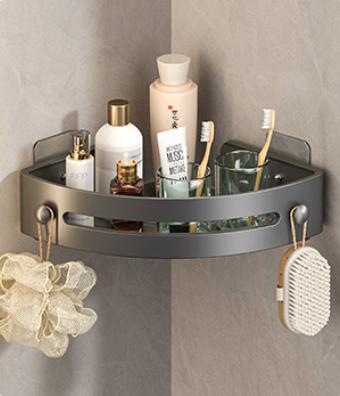 No punching triangle bathroom storage rack