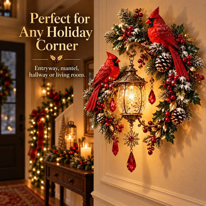 🔥Cardinal Christmas Lantern Glow™ – Lighted Holiday Wall Decor