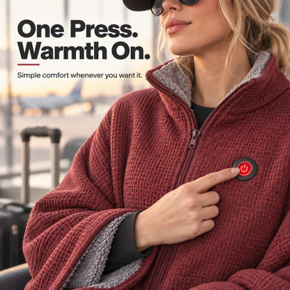 🔥🔥🔥8-Zone Heated Blanket & Wearable Shawl – 3 Heat Levels, USB Powered