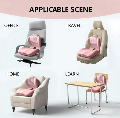 ✨Sit More Comfortably — Ergonomic Memory Foam Seat & Lumbar Support Cushion