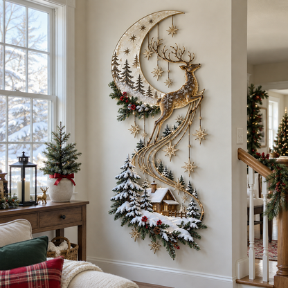 Reindeer Under the Starry Sky™ – Cozy Christmas Cabin