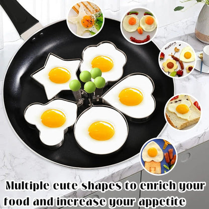 5 Counts Set Fried Egg Rings Molds - Multifunctional Breakfast Tool