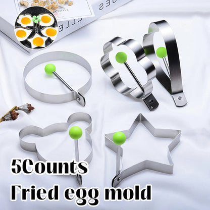 5 Counts Set Fried Egg Rings Molds - Multifunctional Breakfast Tool