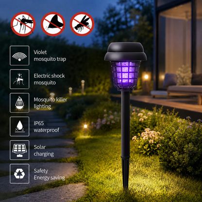 Solar-Powered Mosquito Killer Lamp-Outdoor Solar LED Mosquito Killer Garden Lamp
