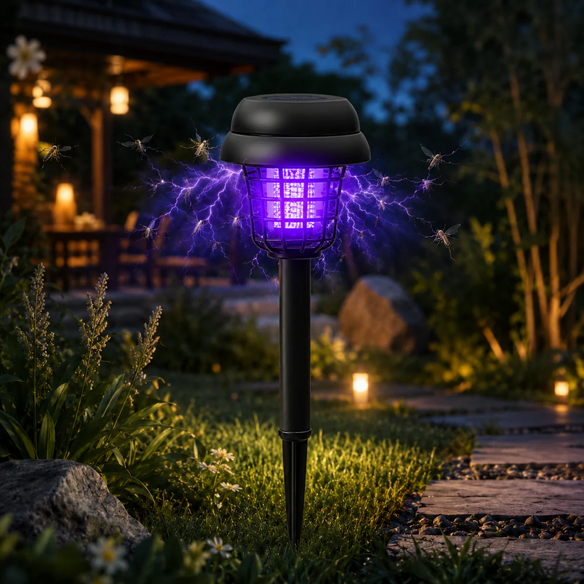 Solar-Powered Mosquito Killer Lamp-Outdoor Solar LED Mosquito Killer Garden Lamp