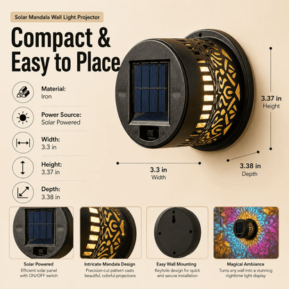 🔥 5K+ people bought this week alone🔥Solar Mandala Projector Wall Light