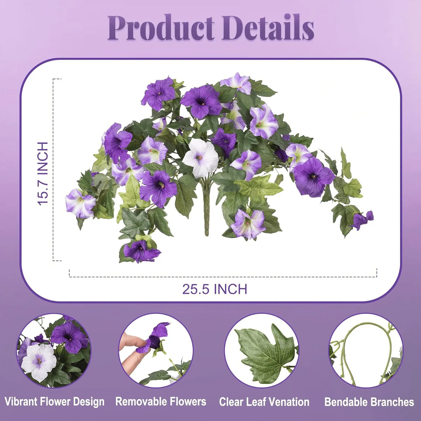 🔥Last Day 70% OFF🔥 Faux Petunias Silk Flower UV Resistant No Fade Floral