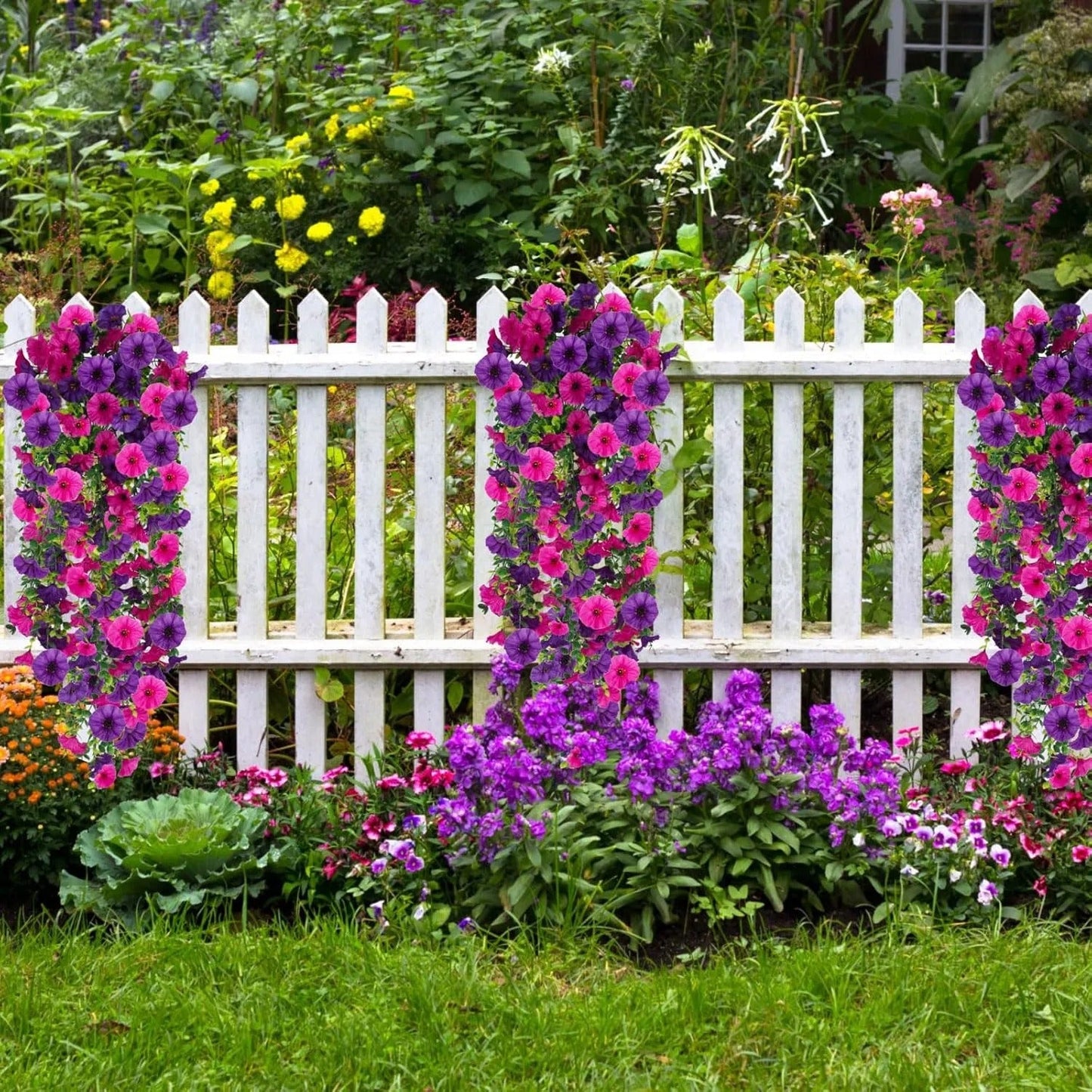 UV Resistant Hanging Artificial Morning Glory Vine