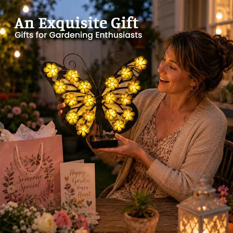 🔥Last Day 60% OFF🔥Solar Lights Outdoor Metal Butterfly Wall Decor
