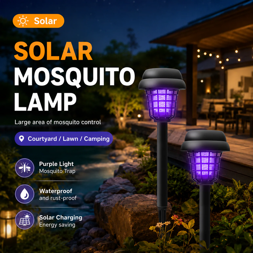 Solar-Powered Mosquito Killer Lamp-Outdoor Solar LED Mosquito Killer Garden Lamp