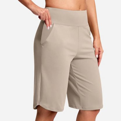 Women's High-Waist Yoga Shorts With Pockets