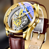 Brown leather gold