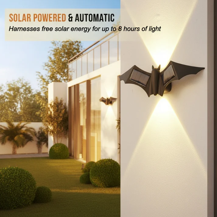 Unique Waterproof Solar Butterfly & Bat LED Wall Sconce