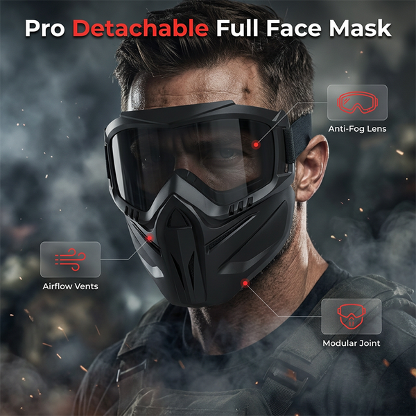 Detachable Full FaceGoggle Mask