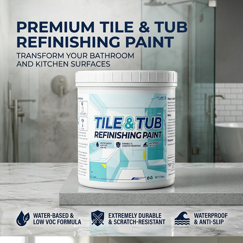 🥳2026 HOT SALE🥳🛁🎨 60% OFF! Tile & Tub Refinishing Paint Kit – Waterproof, anti‑slip finish. Covers stains & cracks. Easy DIY, no pro needed. ✨🛡️