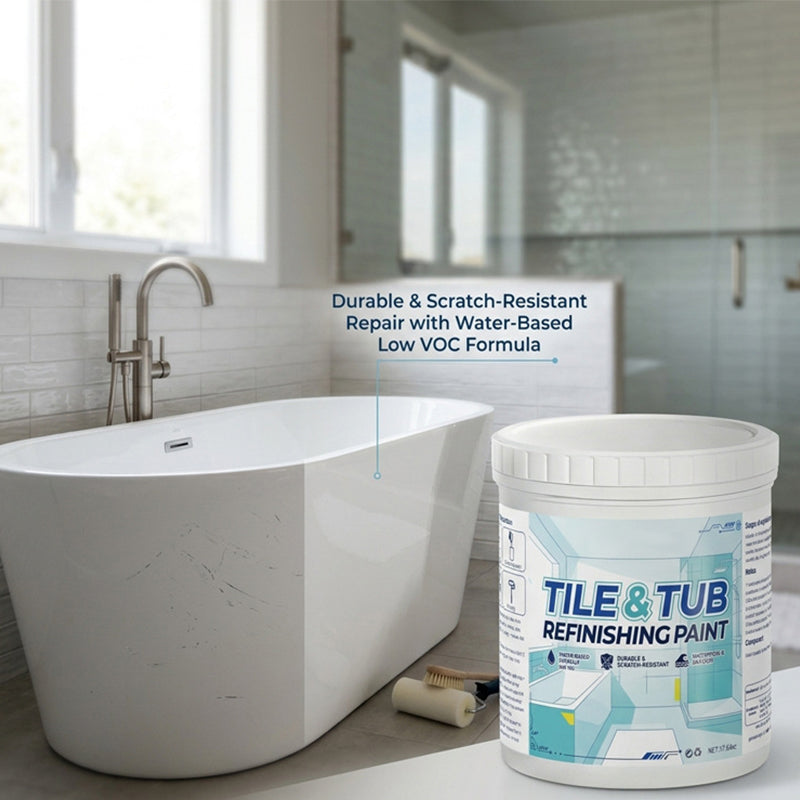 🥳2026 HOT SALE🥳🛁🎨 60% OFF! Tile & Tub Refinishing Paint Kit – Waterproof, anti‑slip finish. Covers stains & cracks. Easy DIY, no pro needed. ✨🛡️