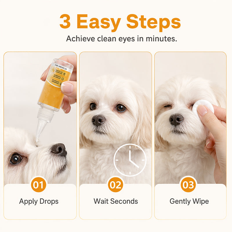 🐶 Goodbye Tear Stains — Gentle Pet Eye Stain Remover Drops