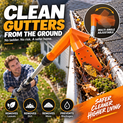 🔥 UPGRADED VERSION 🔧 LIMITED‑TIME 50% OFF! ✨ No-Climb Gutter Cleaning Tool