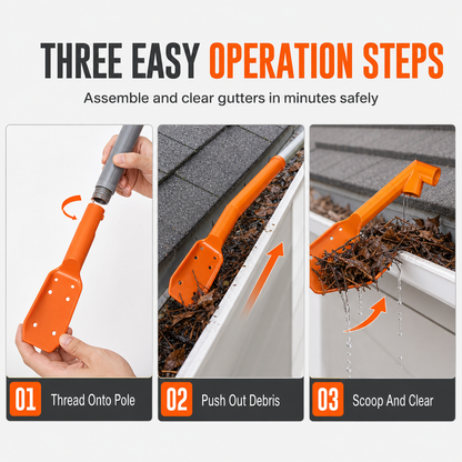 🔥 UPGRADED VERSION 🔧 LIMITED‑TIME 50% OFF! ✨ No-Climb Gutter Cleaning Tool