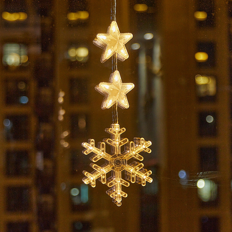 🎄❄️ DIY Christmas Snowflake Suction Cup LED Lights ✨ | Battery Operated, Warm & Multi-Colour, Window Suction Lights, Christmas Home & Party Decor